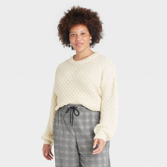 Women's Crewneck Textured Pullover Sweater - A New Day™ | Target