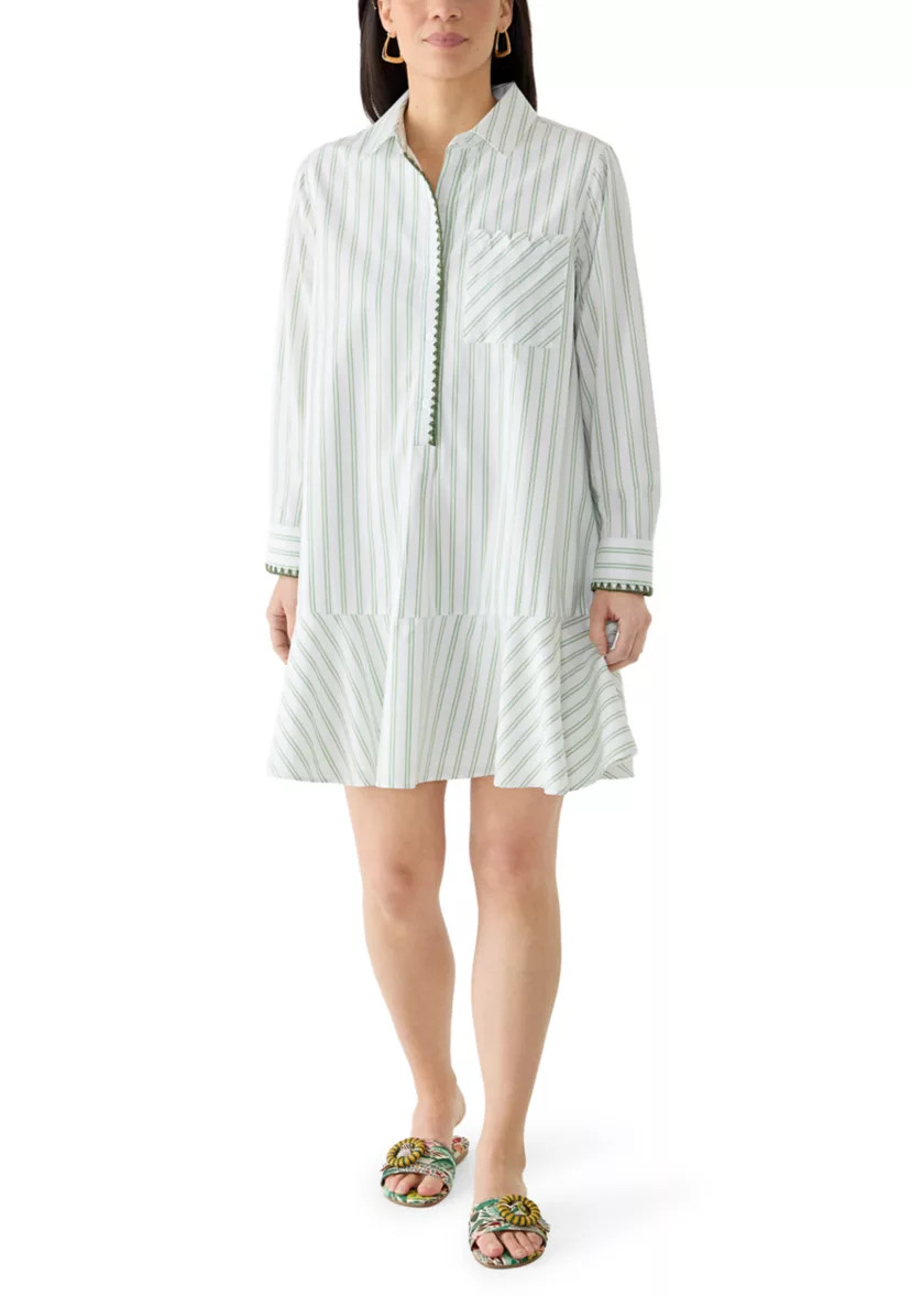 Petite Long Sleeve Mini Shirt Dress | Belk
