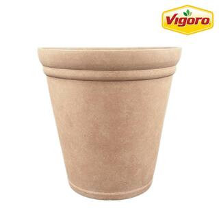 Vigoro 16 in. Evie Resin Planter-Whitewash Clay (16 in. H x 16 in. W) HD1446B-760R - The Home Dep... | The Home Depot