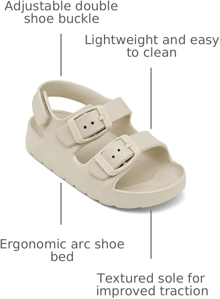 ChayChax Toddler Boys Girls Double Buckle Sandals Children's Adjustable Back Strap Water Sandal | Amazon (US)