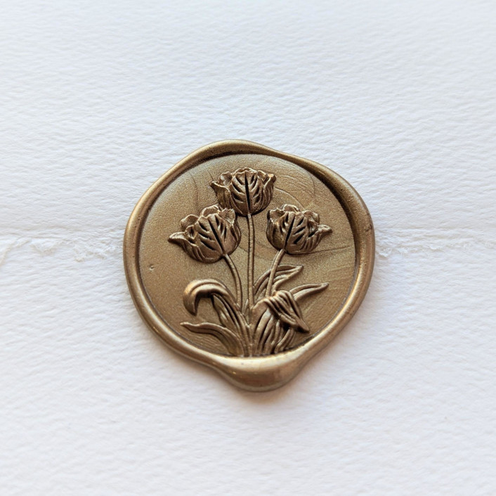 Tulips- Customizable Color- Set Of 25 Wax Seals | Minted