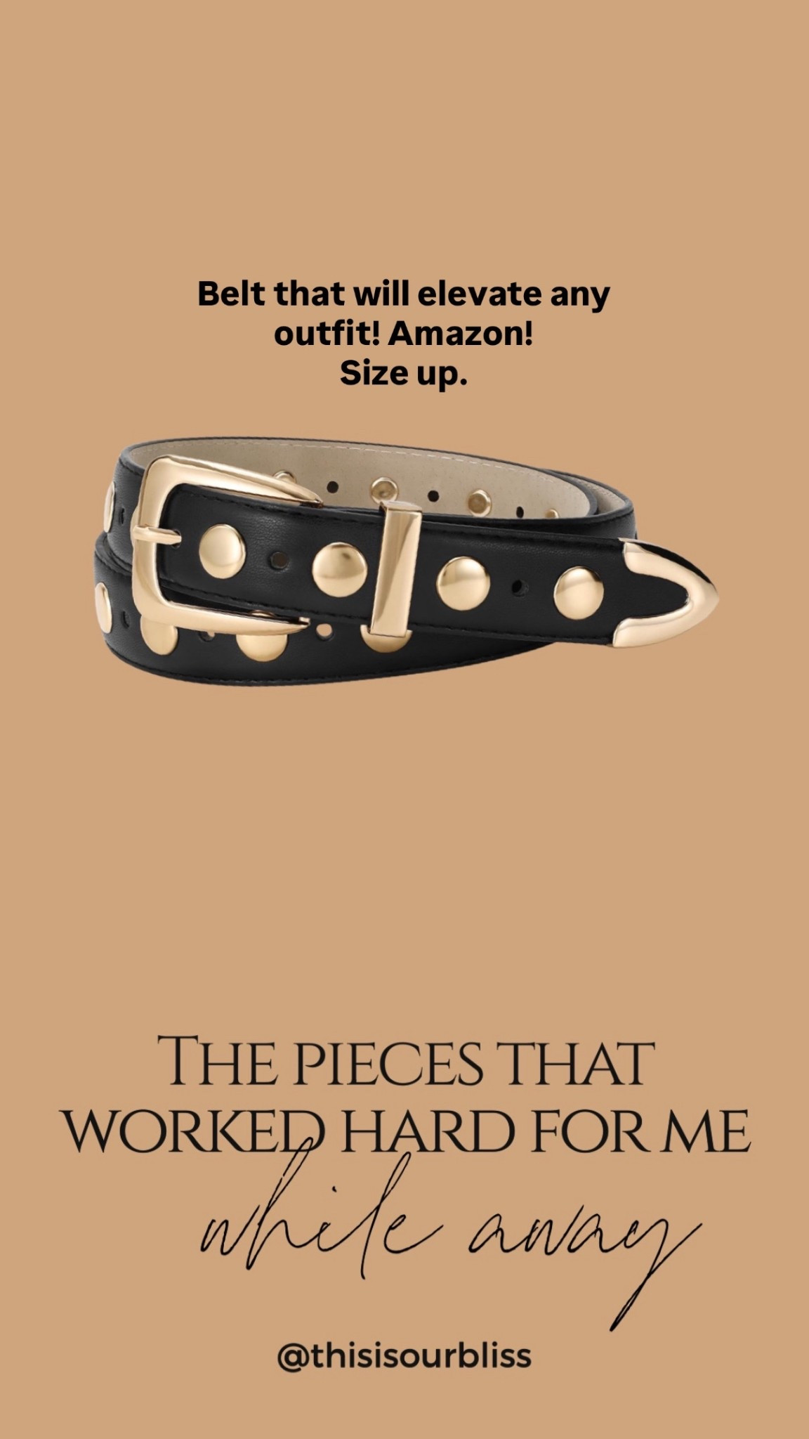This belt — Instant outfit maker! I sized up one because when I got my regular size, it was too small!

#Amazon #Amazon #AmazonFashion

#LTKFindsUnder50 #LTKStyleTip #LTKSaleAlert