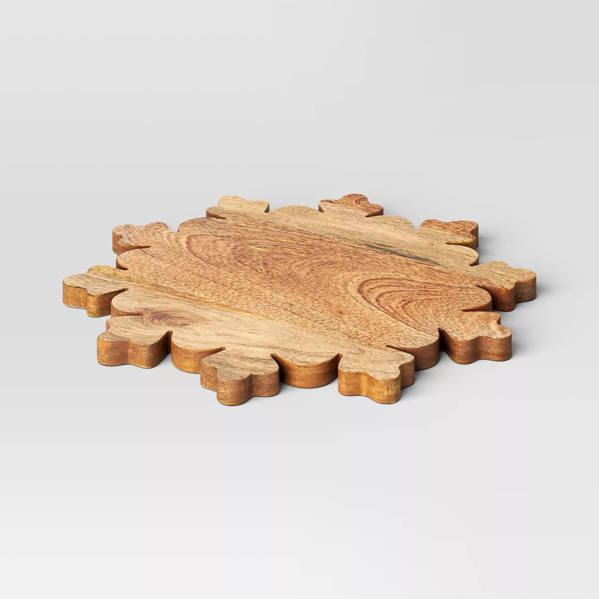 HolidayWood Snowflake Serving Tray Brown - Threshold™ | Target