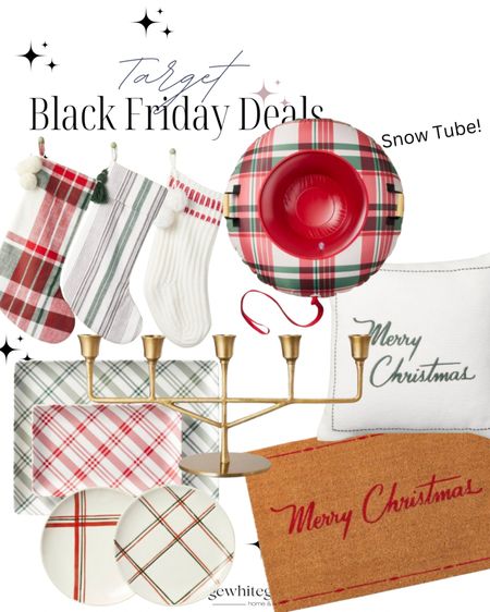 Black Friday deals at target by hearth and hand!! The cutest holiday finds are linked here!! From stocking to the snow tubes. To melamine holiday plates and entry mat. 

#LTKhome #LTKCyberWeek #LTKSeasonal