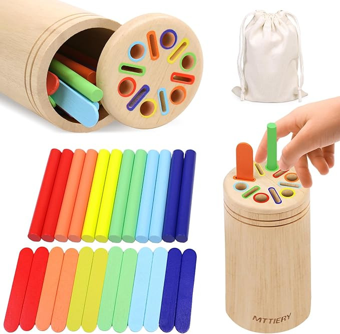 Montessori Wooden Color Sorting Toys for 18 Month Old,Preschool Learning Activities Educational F... | Amazon (US)
