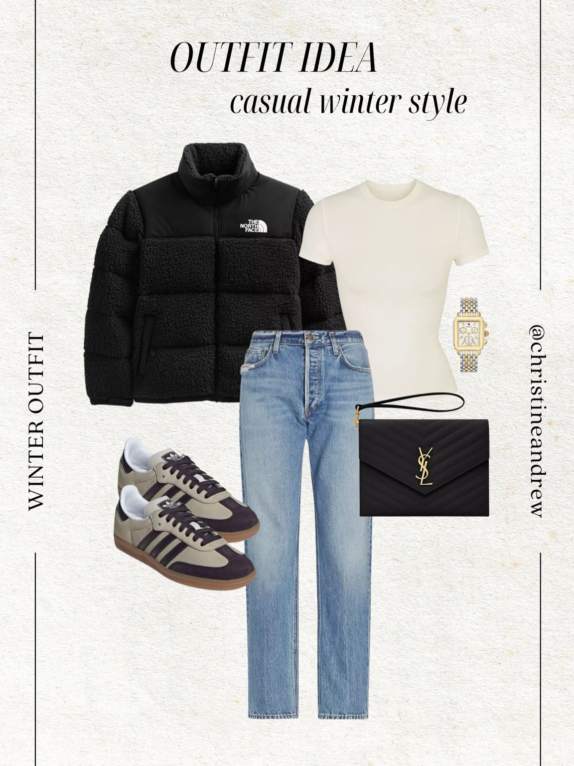 Casual winter outfit idea 🖤

Casual outfit; mom outfit; winter outfit; school drop off outfit; north face coat; agolde jeans; straight leg jeans; mom jeans; adidas samba; Christine Andrew 

#LTKSeasonal #LTKstyletip #LTKshoecrush