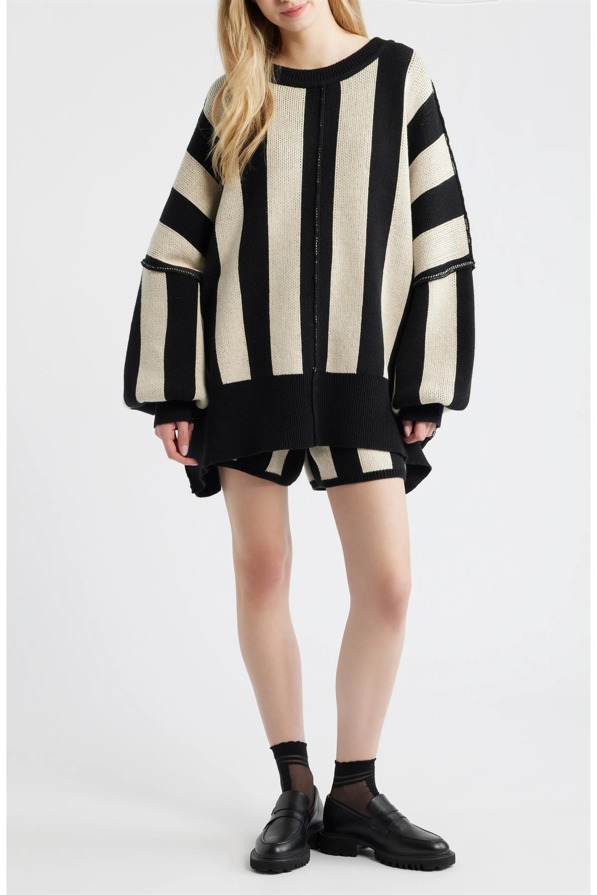 Dressed in Lala Start A Revolution Stripe Sweater & Shorts (Women) | Nordstrom | Nordstrom