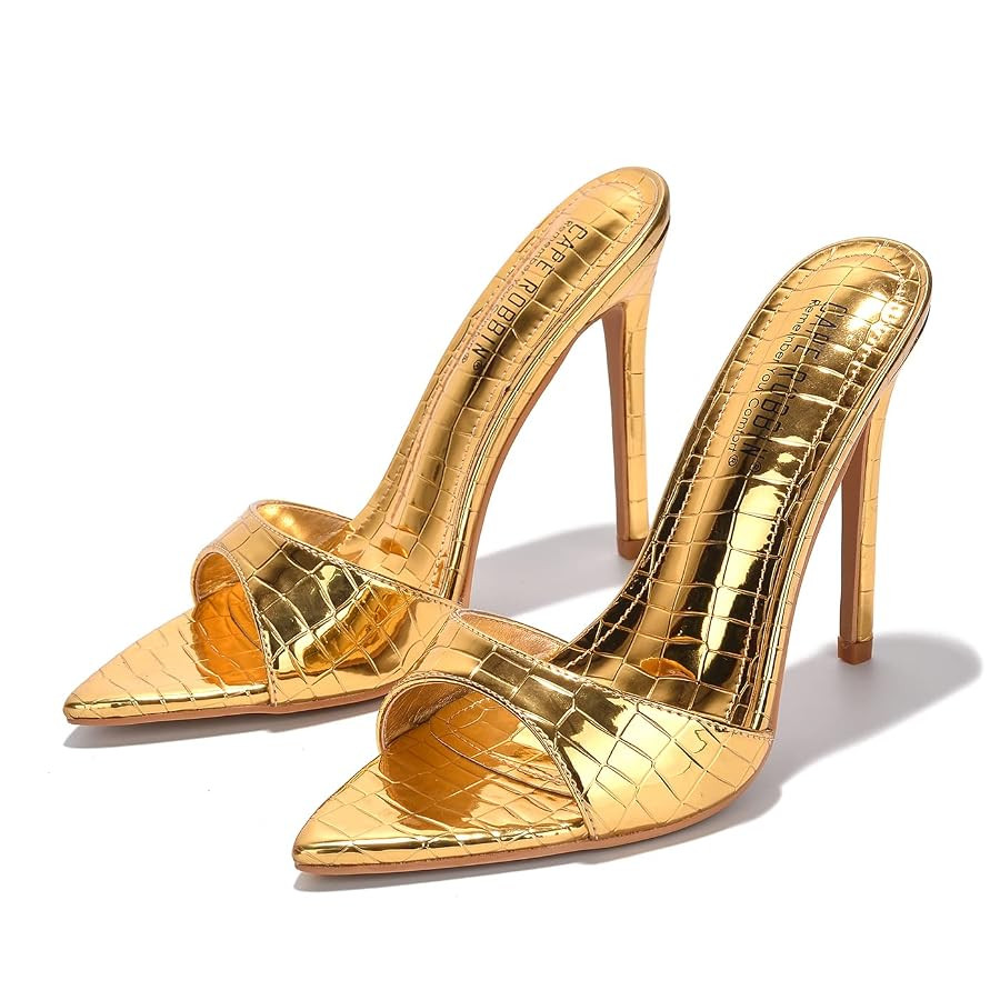 Cape Robbin Women Pointed Toe Heels Sandals Stiletto High Heels Slip on Mules | Amazon (US)
