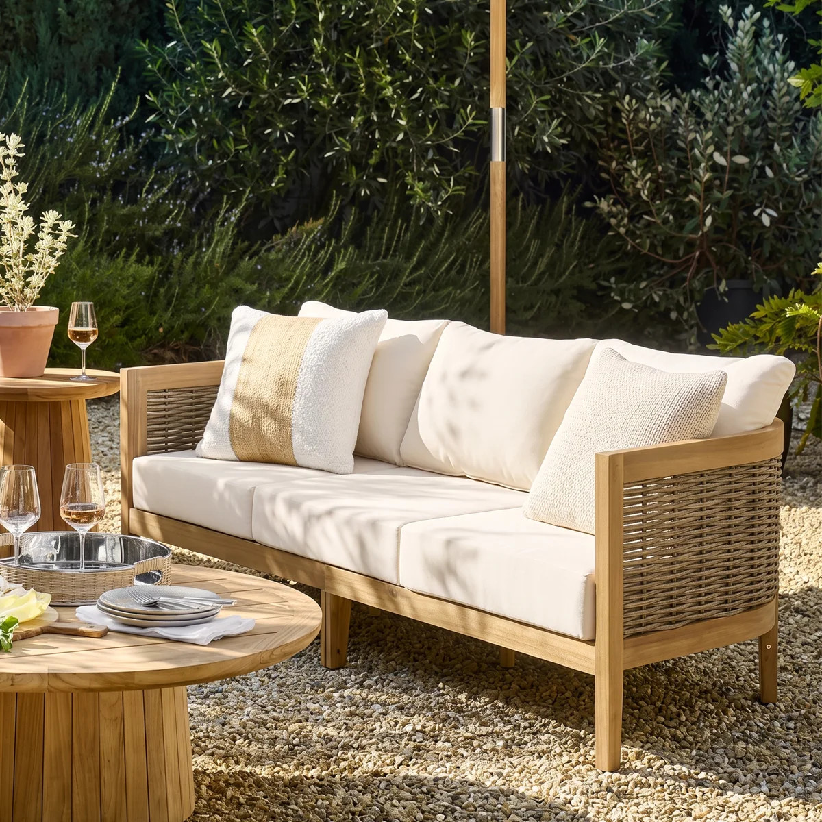 Boling 76.5'' Wide Straight Patio Sofa with Cushions | Wayfair North America