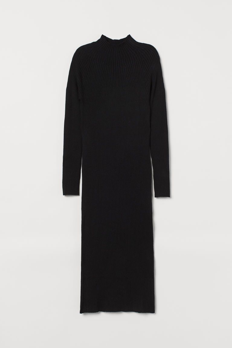 H & M - Rib-knit Dress - Black | H&M (US + CA)