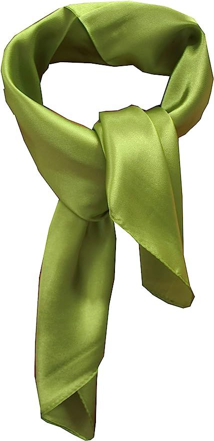 Silk square scarf pure color head scarf blend neckerchief | Amazon (US)