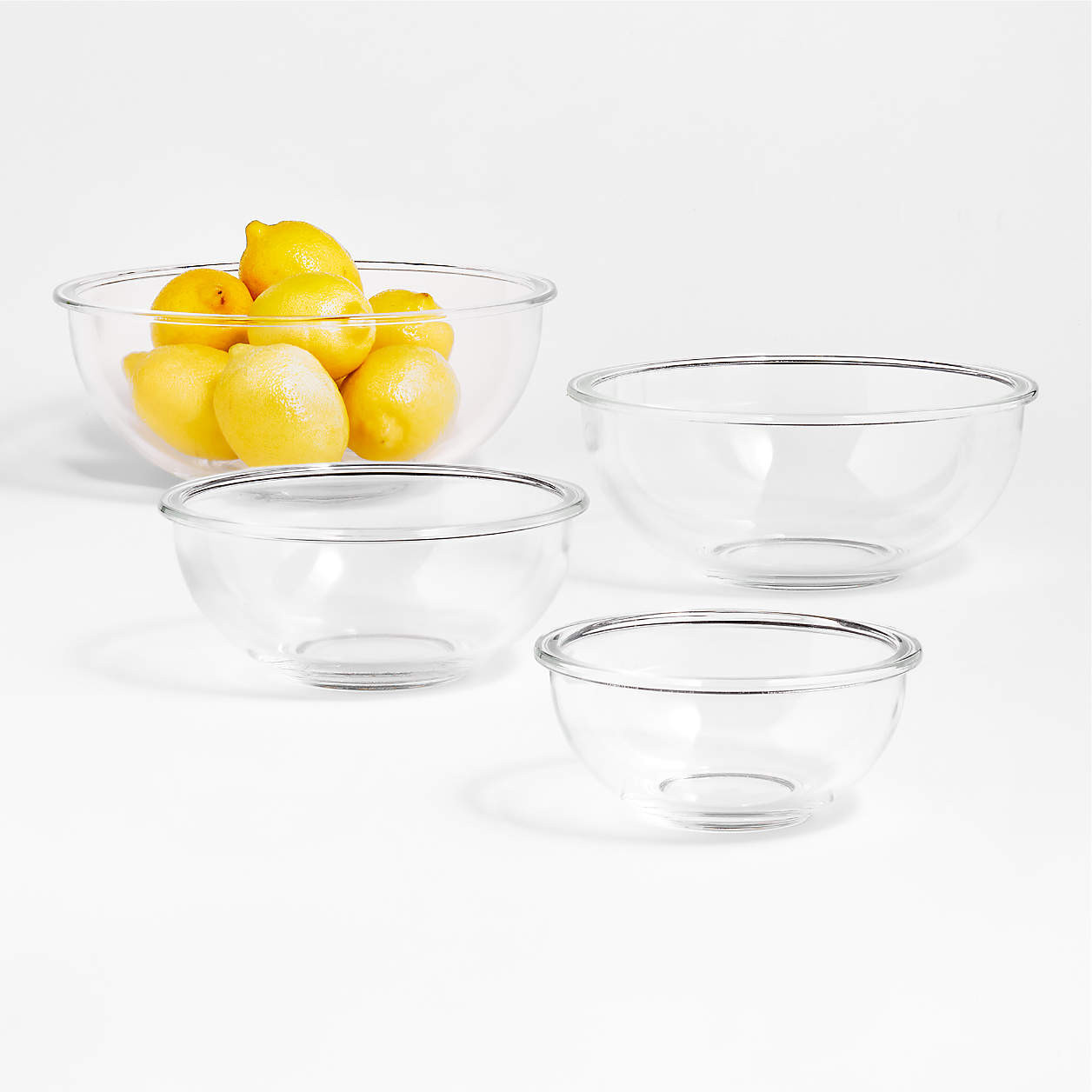 Nesting Glass Mixing Bowls, Set of 4 + Reviews | Crate & Barrel | Crate & Barrel