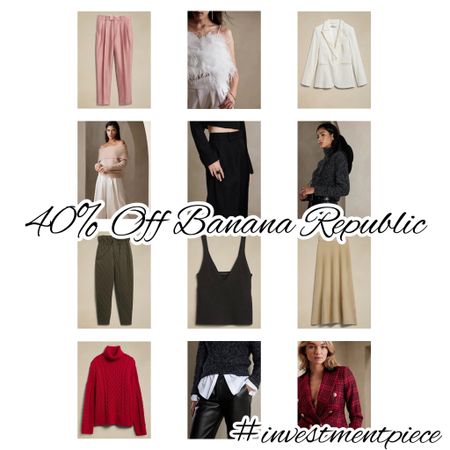 From knit sets to tux inspired suits to special pieces (like feather tops!) get 40% off everything @bananarepublic #investmentpiece 

#LTKHoliday #LTKstyletip #LTKCyberweek