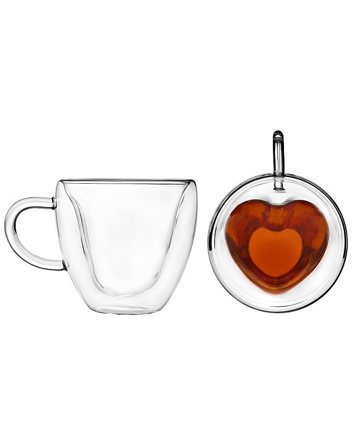 Godinger Set of 2 Double Wall Heart Mugs & Reviews - Glassware & Drinkware - Dining - Macy's | Macys (US)