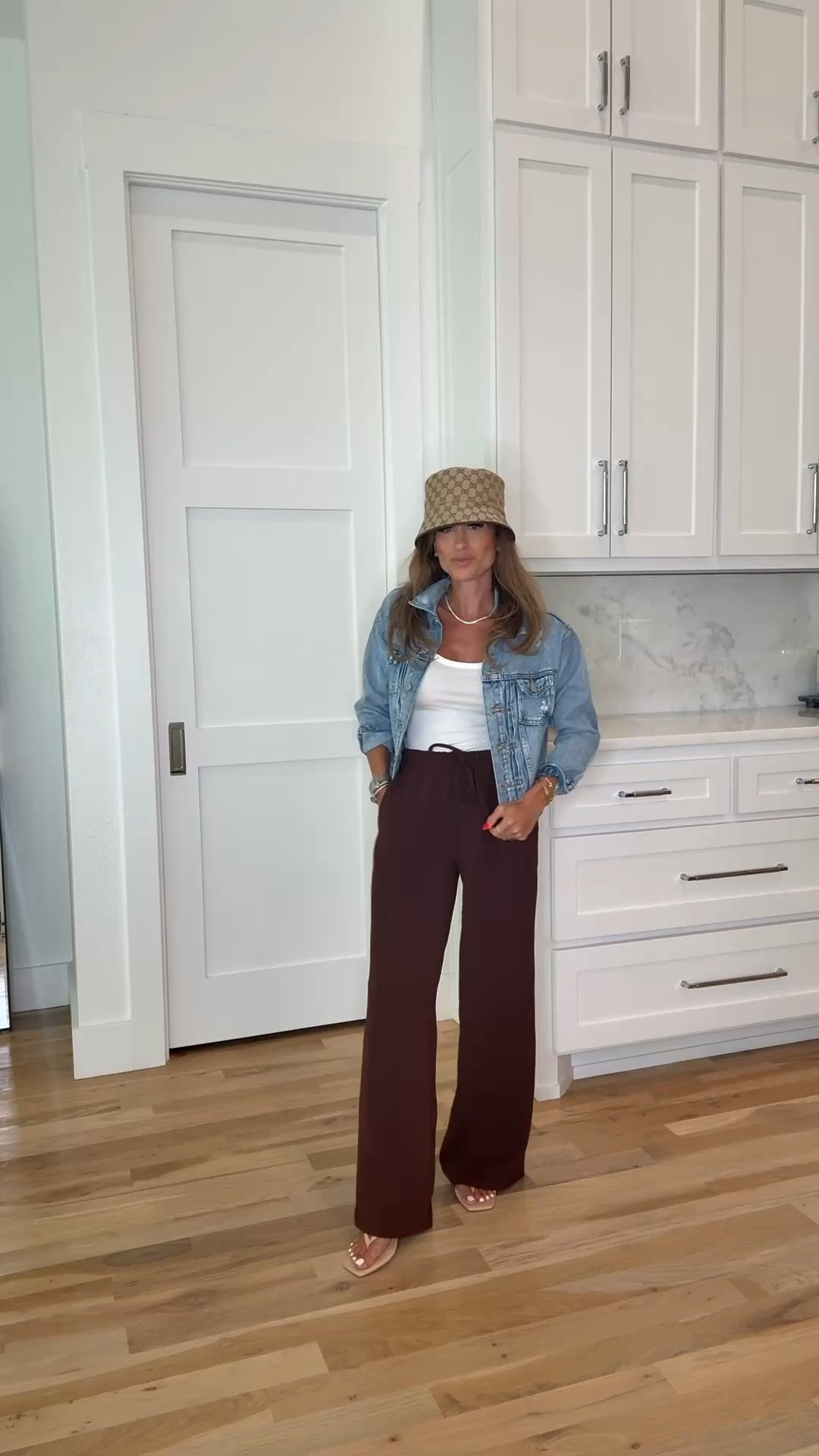 Amazon non wrinkle pants wearing smallest size with denim jacket and gucci hat

#LTKPetite #LTKootd
