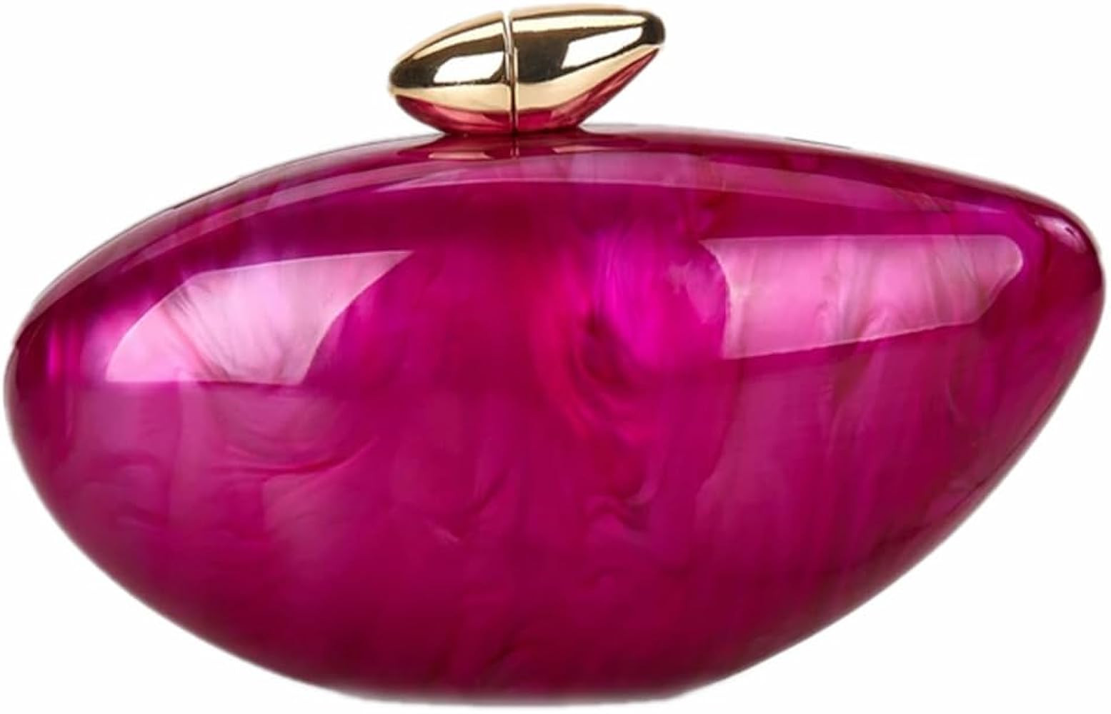 Shell Shape Acrylic Clutch Trendy Metallic Acrylic Evening Bag Shiny Egg Purses and Handbags for ... | Amazon (US)