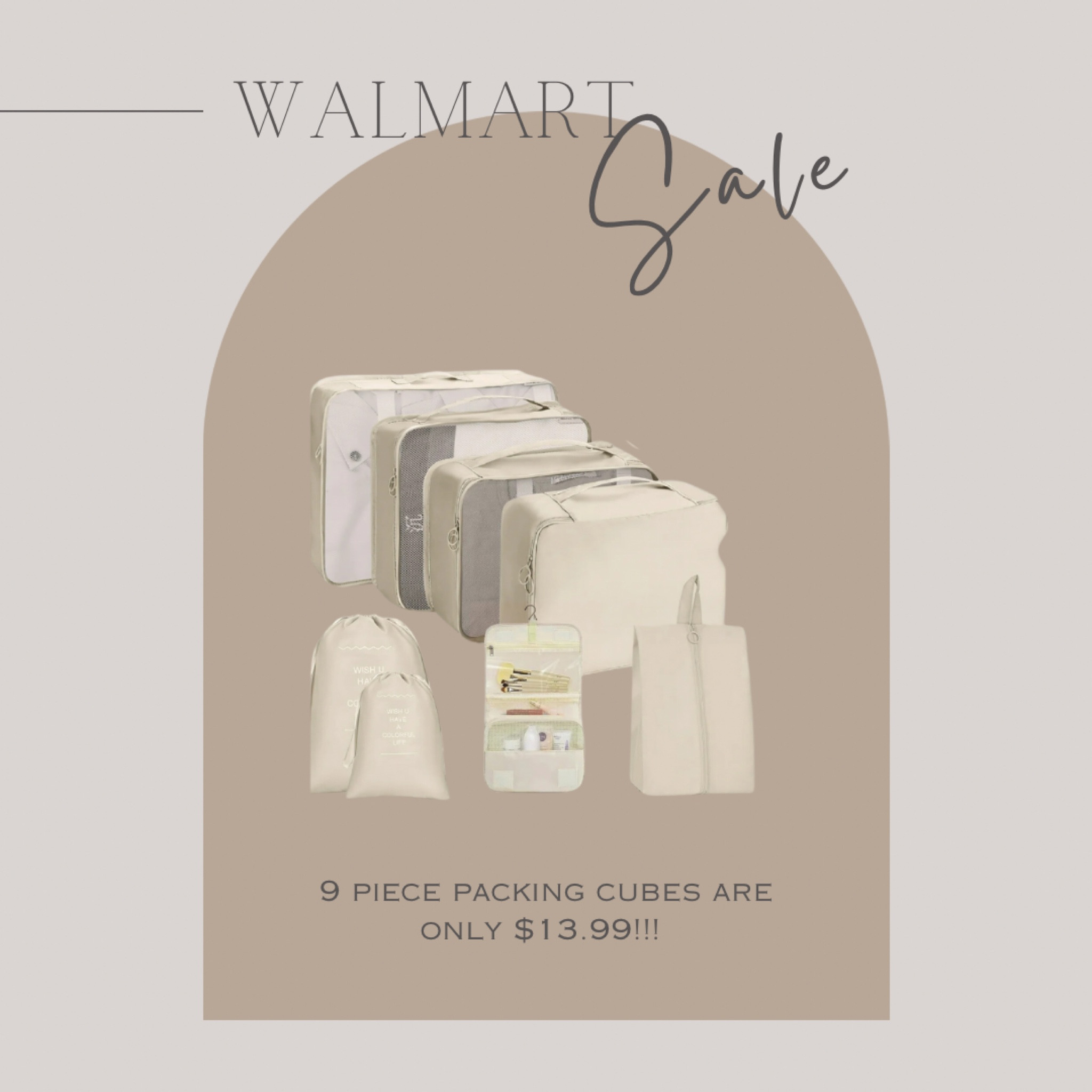 This 9 piece packing cube set is only $13.99!!! These are perfect for organizing your suitcase! 


Packing cubes, suitcase organizers, organization 


#walmart #flashsales 

#LTKFindsUnder50 #LTKSaleAlert #LTKTravel