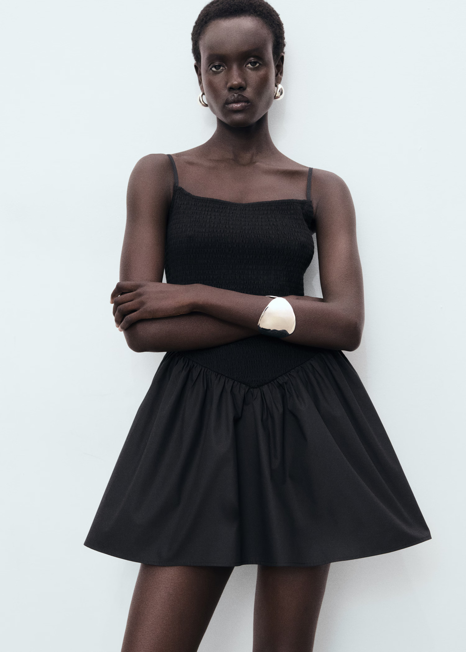 Combined gathered dress | Mango (US/MX/AU)