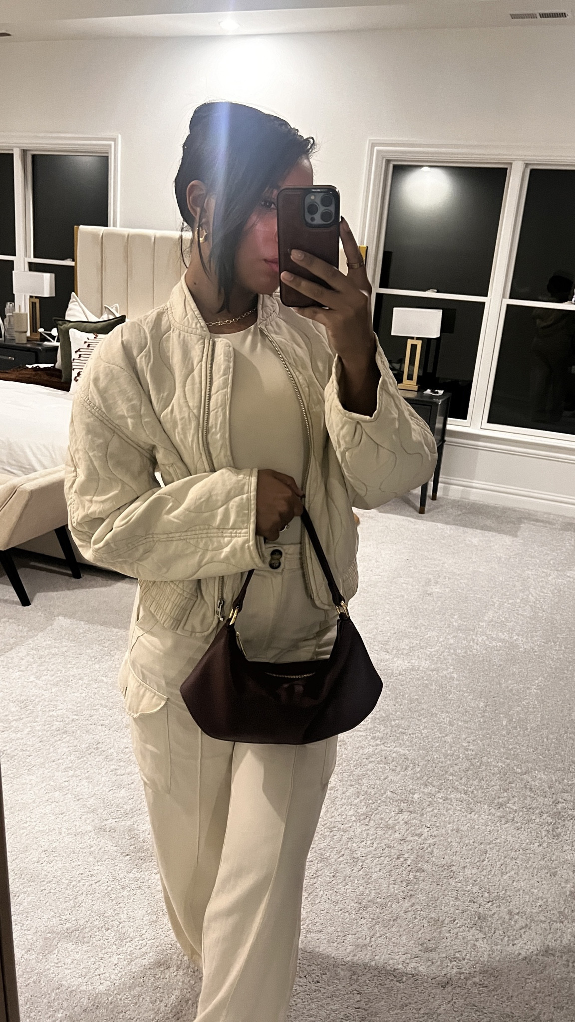 One of my favorite transitional, layered outfits. Monochromatic cream look. Clean girl aesthetic with a burgundy bag. Perfecto Fall -Winter colors  Exact items tagged and on sale! 

#LTKSeasonal #LTKstyletip #LTKsalealert