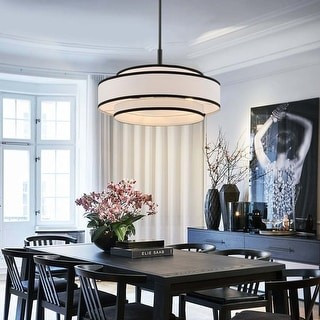 GetLedel 5-Light Double Shaded Drum Chandelier | Bed Bath & Beyond