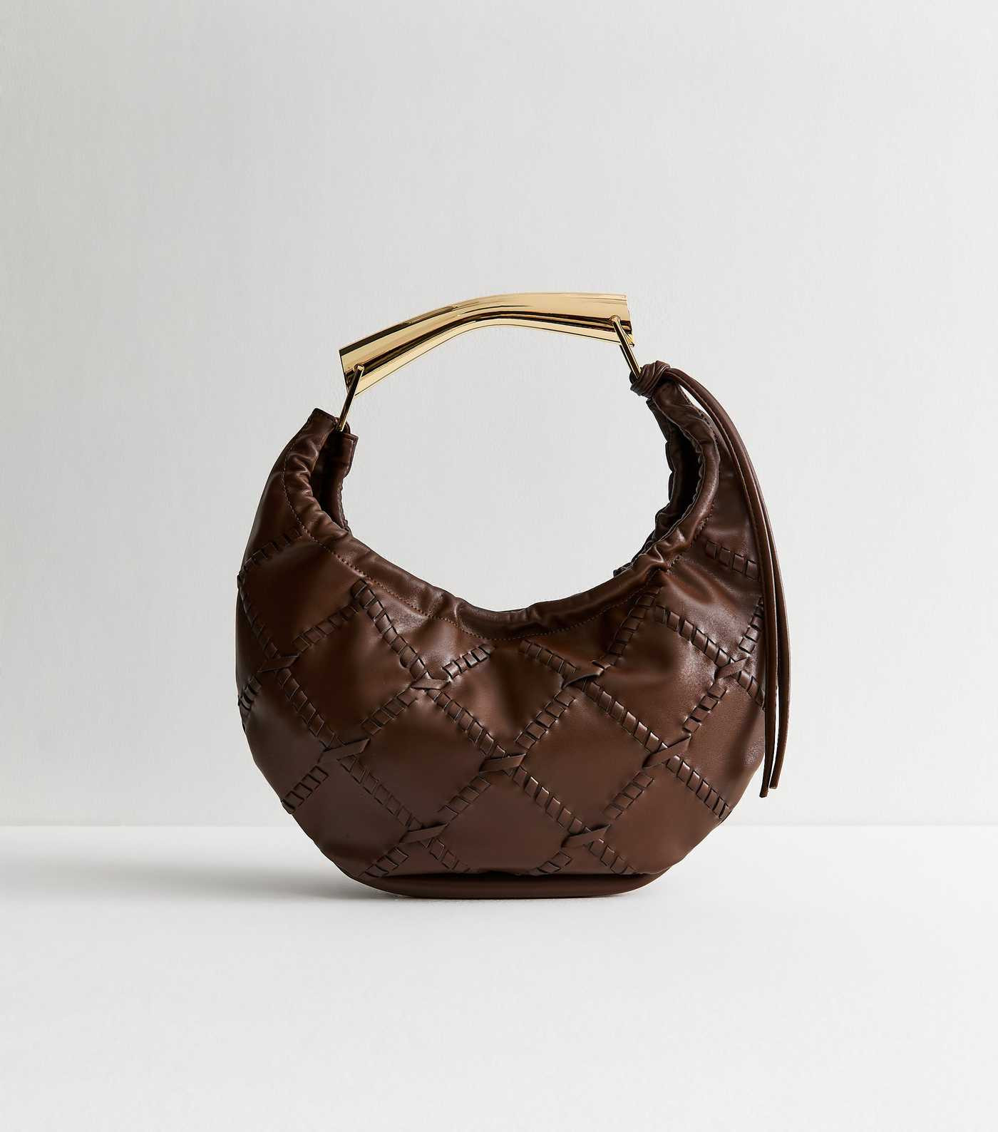 Brown Faux Leather Whipstitch Detail Shoulder Bag | New Look | New Look (UK)