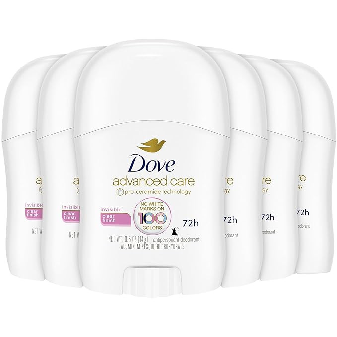 Dove Advanced Care Deodorant, Travel-Size, Clear Finish 6-Pack – Mini Deodorant Sticks, 0.5 Oz ... | Amazon (US)