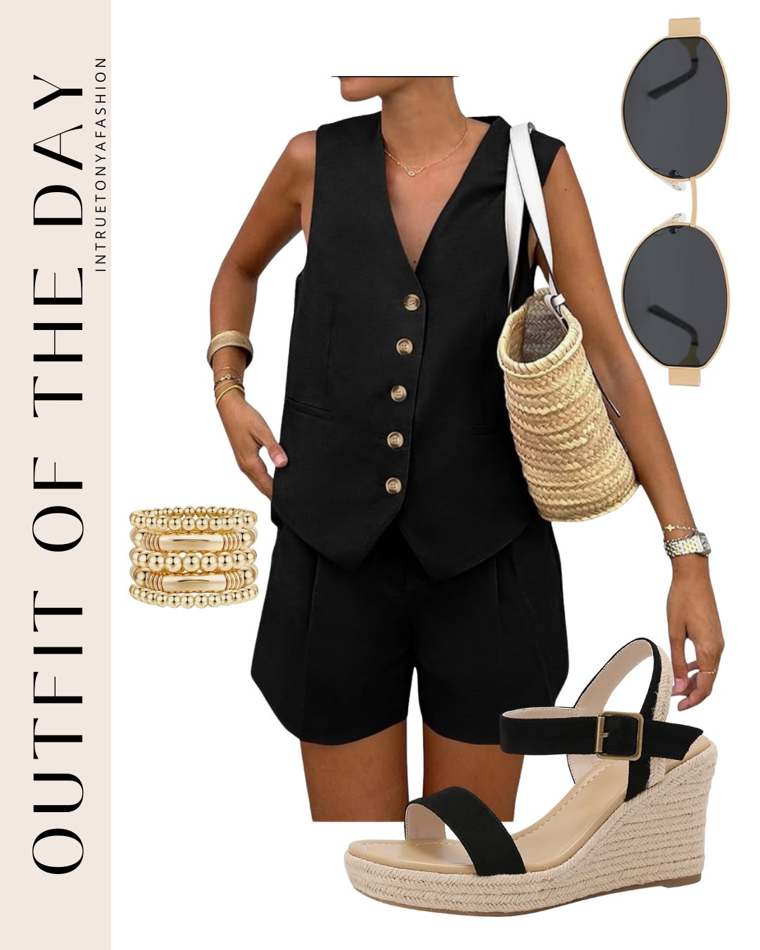 Black 2 piece vest and shorts set, and wedge heels 





Amazon outfits every outfit inspo, outfit ideas, casual outfits amazon, amazon outfits every day, spring outfits 2026, summer outfits, date night outfit summer 

#LTKSaleAlert #LTKootd #LTKPetite