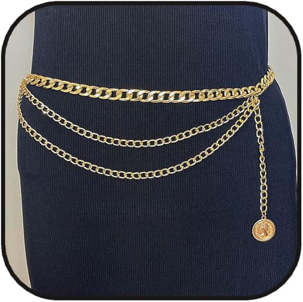 Pirate Waist Chain for Women Adjustable Multilayer Pirates Waist Chains Gold Body Belly Chain for... | Amazon (US)