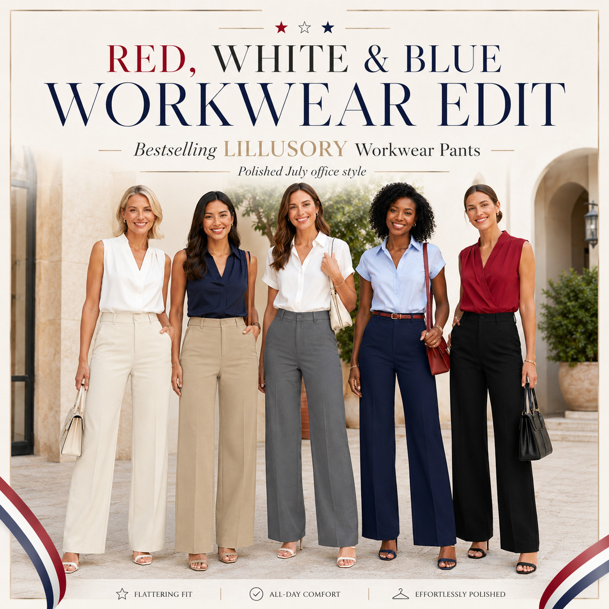 LILLYSORY Chic Summer Workwear | Business Casual High Waisted Straight Leg Work Pants 🇺🇸

Polished Red, White & Blue Workwear Fits!!

I did the digging for you, and these Best Selling LILLUSORY straight leg work pants are the polished red, white, and blue outfit formula that feels festive without looking like a costume. 

They give you that clean, expensive-looking trouser vibe while still feeling comfortable, flattering, and easy to rewear long after the holiday weekend is over.

These are perfect for Memorial Day weekend, Fourth of July office outfits, patriotic workwear, business casual looks, teacher outfits, summer meetings, BBQs, travel days, fireworks, dinner plans, and elevated everyday style. 

The high-waisted straight leg fit keeps everything looking tailored and intentional, while the pockets and all-day comfort make them practical for real life.

If you want Fourth of July outfits that look polished instead of overly themed, these are the ones I’d check first. 

Style them with navy, white, red, blue stripes, crisp button-downs, tanks, blouses, flats, heels, sandals, or sneakers for an easy outfit that feels festive but still elevated. 🇺🇸

📌 SAVE this before you end up buying a one-time Fourth of July outfit — these are red, white, and blue workwear pieces you can actually wear again.

↓ Everything is linked!

#LTKSaleAlert #LTKWorkwear #LTKTravel