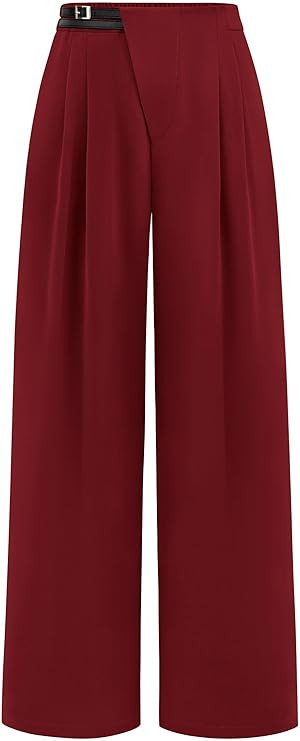 PRETTYGARDEN Women's Wide Leg Pants Dressy High Waisted Business Casual Work Office Suit Palazzo ... | Amazon (US)