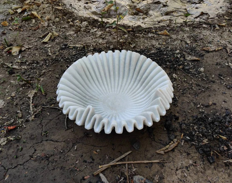 Decorative Marble Scallop Bowl , Cantina Marble Bowl, Flower Bowl, Ruffled Marble Bowl , Handcraf... | Etsy (CAD)