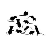 18 Black Vinyl Mice Cut Outs, Halloween Decor, Mouse decorations, Halloween Party, Creepy stair mice | Amazon (US)