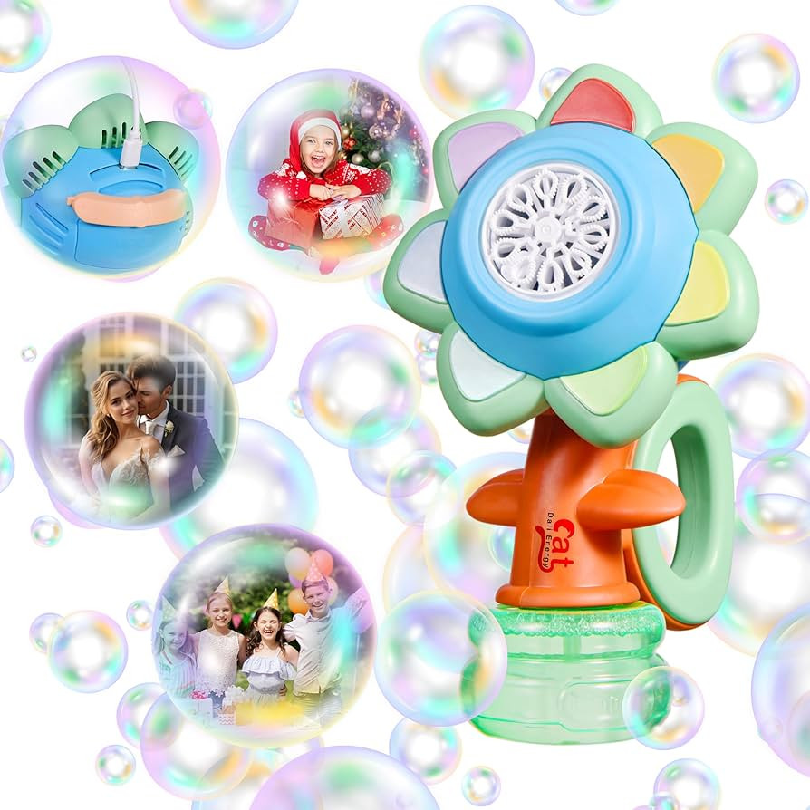 Sunflower Bubble Machine for Kids Automatic Flower Bubble Toy with Colorful Lighting for Toddlers... | Amazon (US)