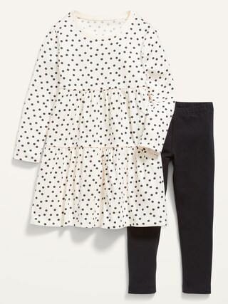 2-Pack Tiered Dress and Leggings for Toddler Girls | Old Navy (US)