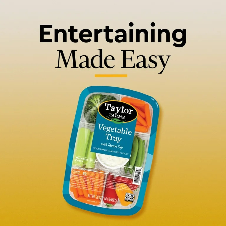 Taylor Farms Vegetable Tray with Ranch Dip, 20 oz Tray, Fresh | Walmart (US)