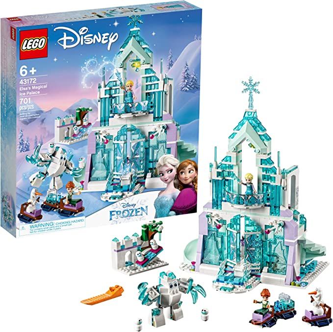 LEGO Disney Frozen Elsa's Magical Ice Palace 43172 Toy Castle Building Kit with Mini Dolls, Castl... | Amazon (US)
