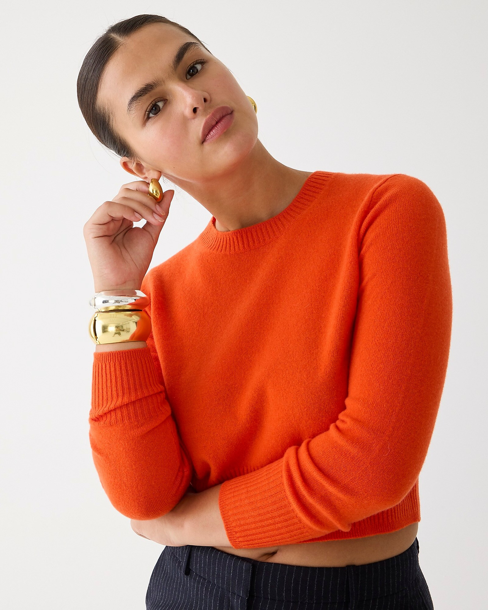 Cashmere shrunken crewneck sweater | J. Crew US