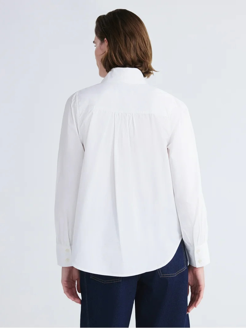 Free Assembly Womans Long Sleeves Puff Tie Neck Top Size -XS to XXL | Walmart (US)