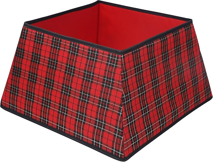 Blissun Fabric Christmas Tree Collar, Square Christmas Tree Ring, Willow Christmas Tree Skirt for... | Amazon (US)