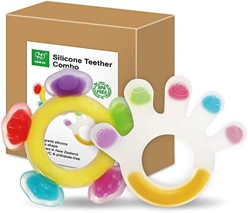 Haakaa Silicone Baby Teethers Baby Teething Toys Soothe Massage Sore Gums for 3M+ Babies Infants ... | Amazon (US)