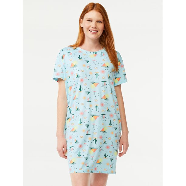 Joyspun Women's Print Sleepshirt with Pockets, Sizes S/M to 2X/3X | Walmart (US)
