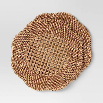2pk woven Charger Dark Walnut - Threshold™ | Target