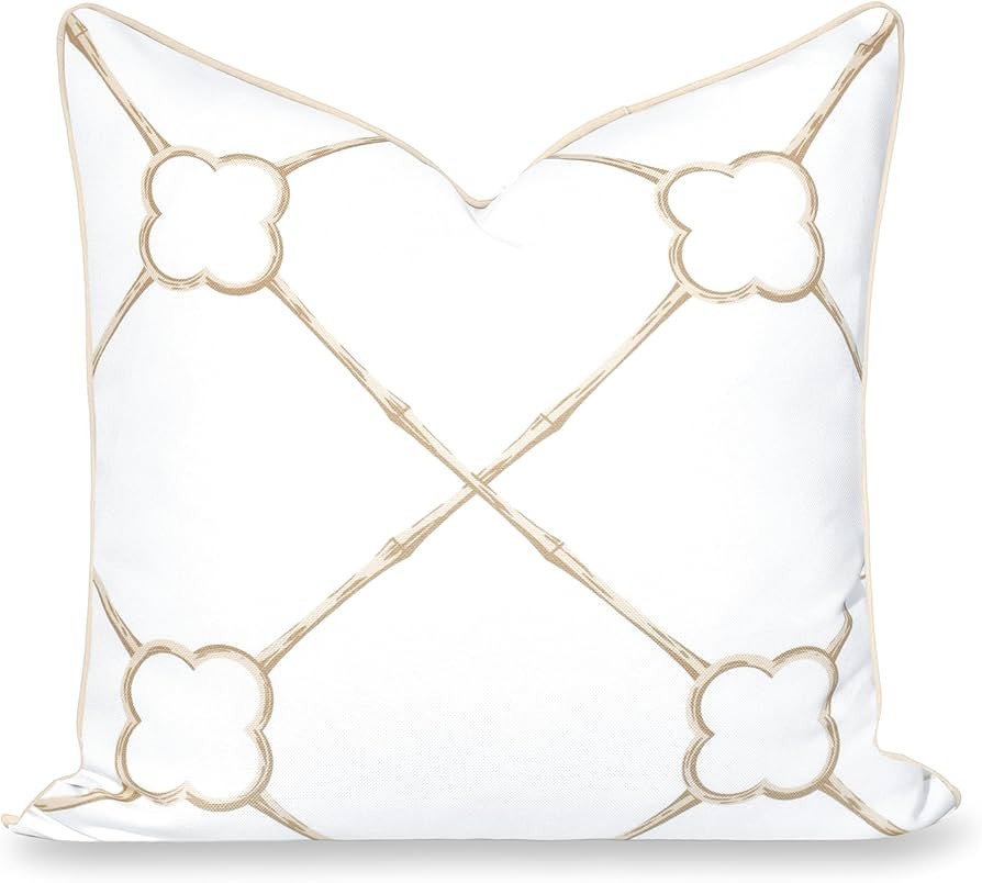 Hofdeco Premium Coastal Hampton Patio Indoor Outdoor Throw Pillow Cover Only, 22"x22" Water Repel... | Amazon (US)