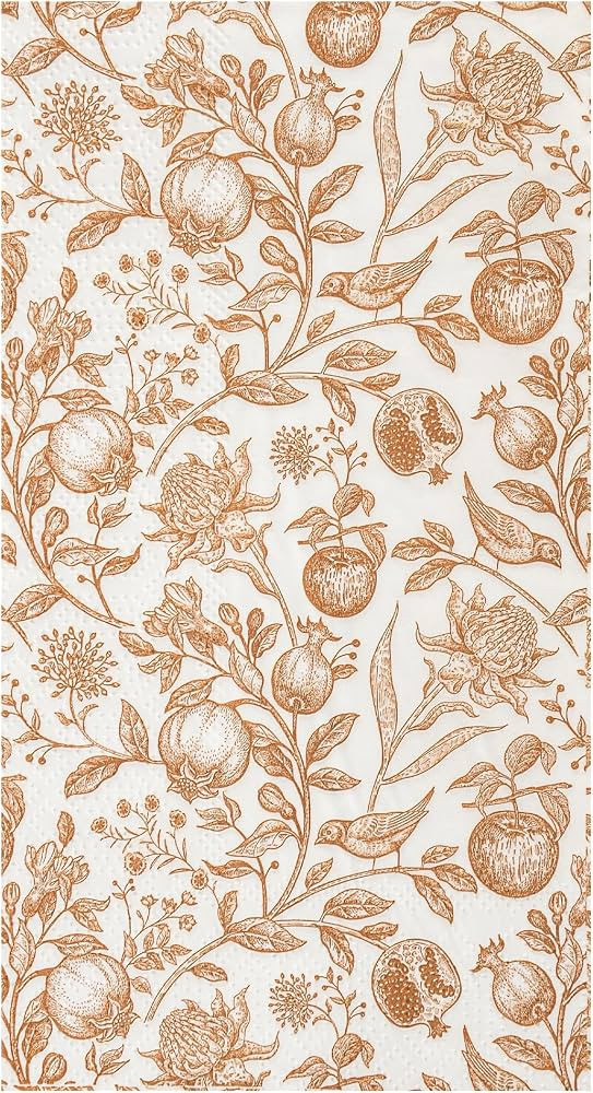 100Pcs Fall Floral Guest Paper Napkins Gold Flowers Disposable Napkin | Amazon (US)
