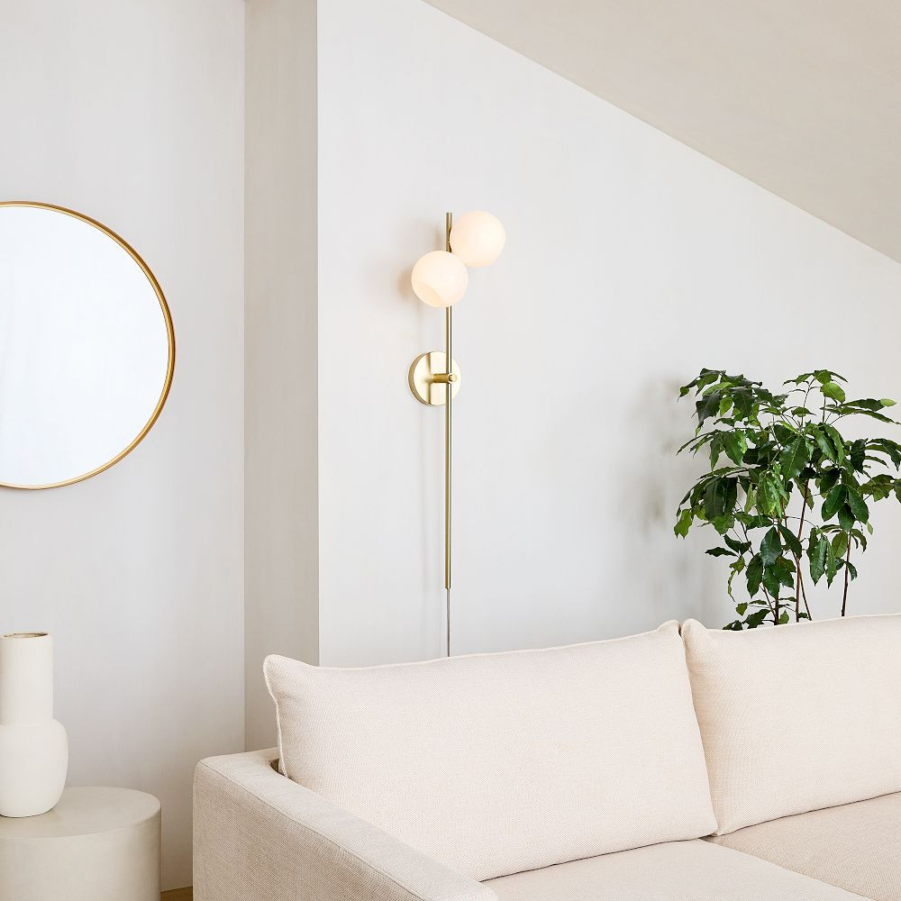 Staggered Glass 2-Light Plug-In Sconce (40") | West Elm (US)