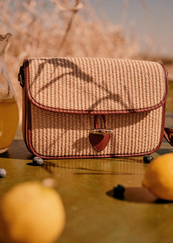 Milo Bag - Smooth Heritage Chocolate / Natural - Textile - Sézane | Sezane Paris
