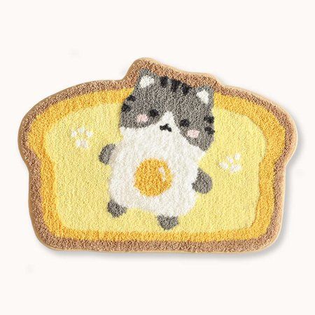 Cute Toast Bath Rug 19.6 x 31.4 Bathroom Rug Non-Slip Soft Shower Rug Funny Plush Microfiber Water A | Walmart (US)