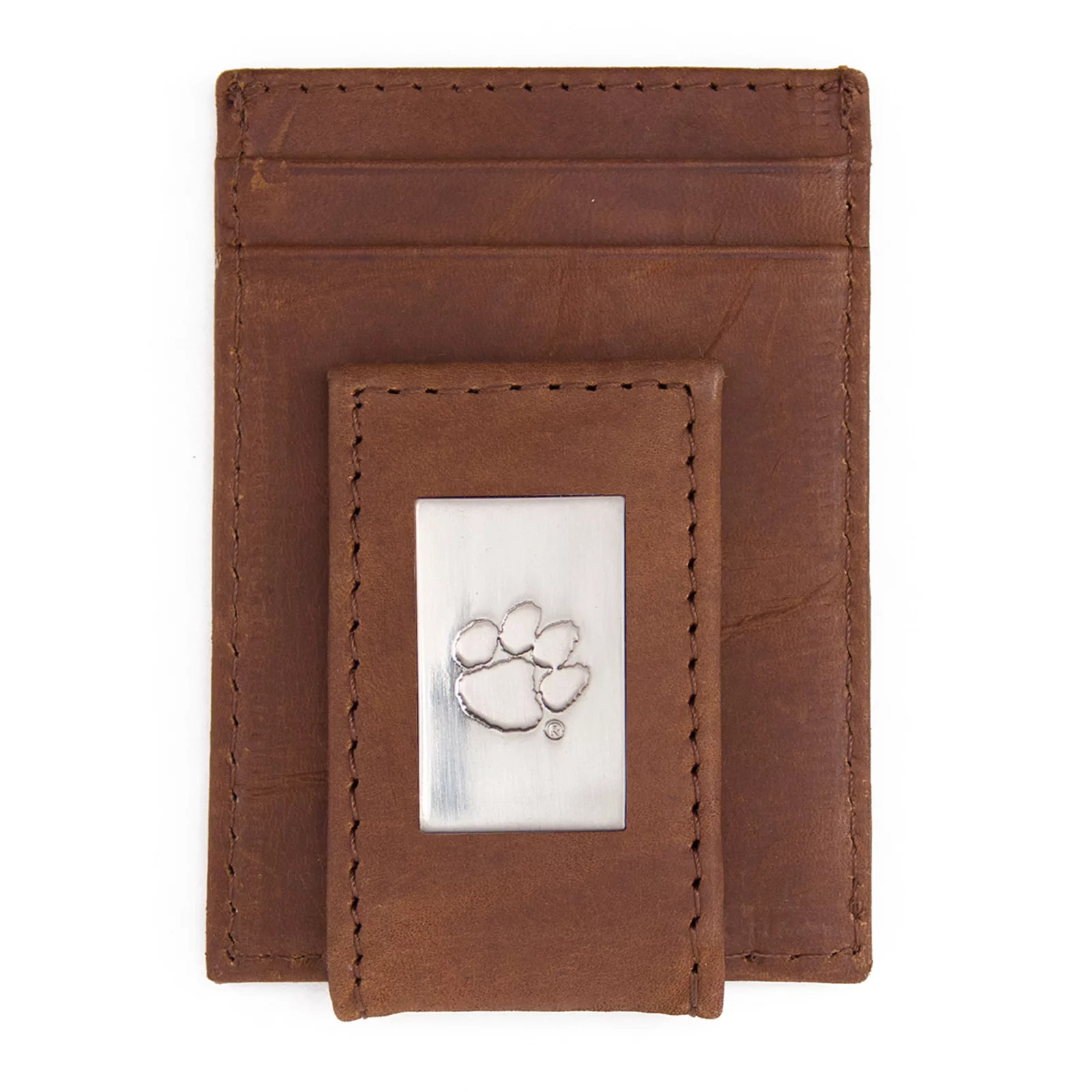 Men's Clemson Tigers Front-Pocket Wallet Money Clip, Brown | Kohl's