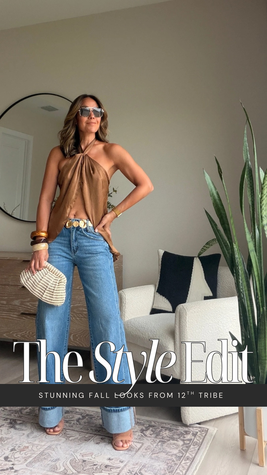 The jeans that make the outfit. 🤎

Wearing @12th Tribe‘s best-selling Presley straight-leg denim with the Moonlit Kiss mocha satin halter, gold chain belt, heels and a woven houndstooth clutch. I love the exaggerated cuffs and relaxed fit paired with the satin and gold details—it’s that elevated boho look I keep coming back to.

#LTKgrwm #LTKootd #LTKSeasonal