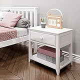 Max & Lily Solid Wood Nightstand, White | Amazon (US)